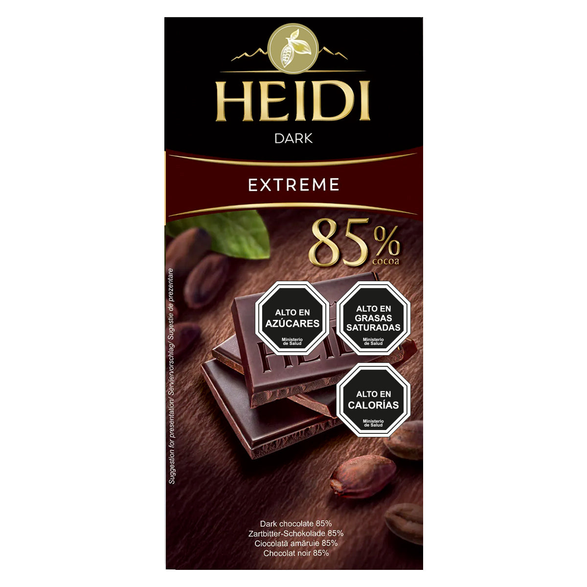 Pack 20 Tabletas De Chocolate Heidi Dark Extreme 80g