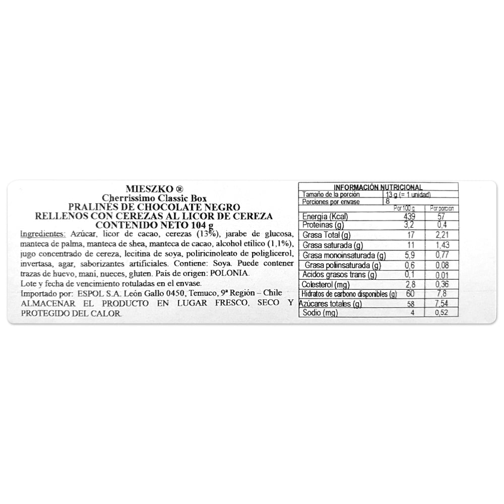 Estuche de Chocolate Rosa Cherrisimo Mieszko 104g