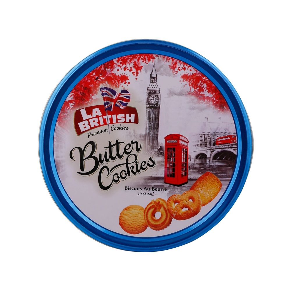 Pack 6 Latas Galletas Mantequilla La British 114gr Azul/Rojo