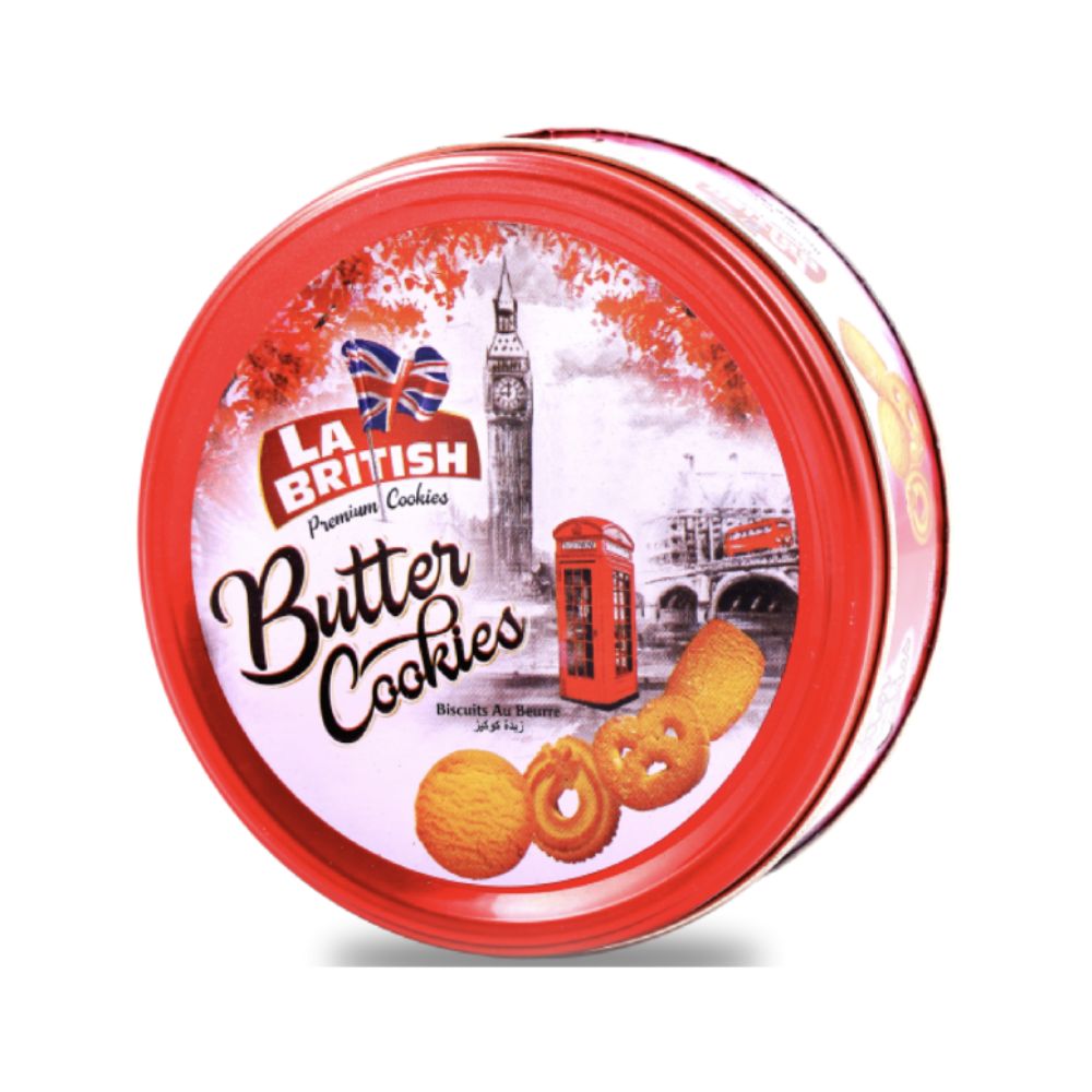 Pack 6 Latas Galletas Mantequilla La British 114gr Azul/Rojo