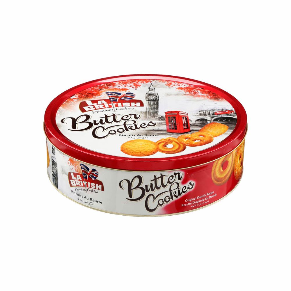 Pack 12 Latas Galletas Mantequilla La British 114g Azul/Rojo