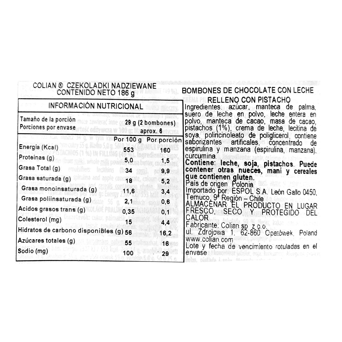 Estuche de Bombones Twisty Pistacho 186gr