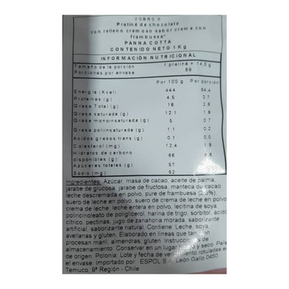 Bombon Chocolate panna cota Vobro 1 Kg