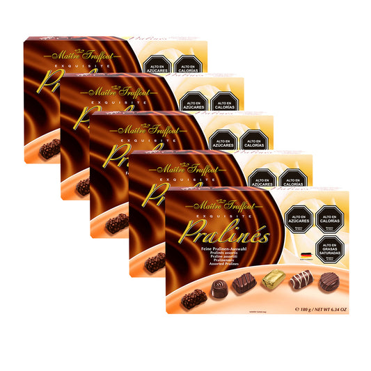 Pack 5 Chocolate Bombón Pralines Maitre Truffout surtidos 900 gr
