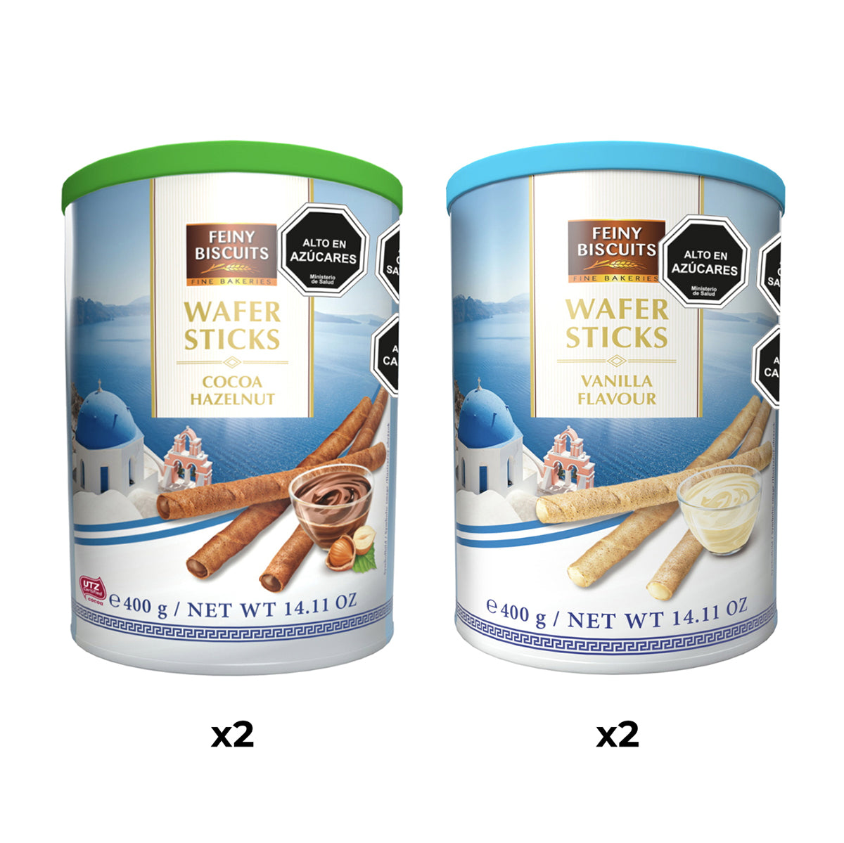 Pack 2 Lata barquillo Helena avellana 400g +2 Vainilla 400g