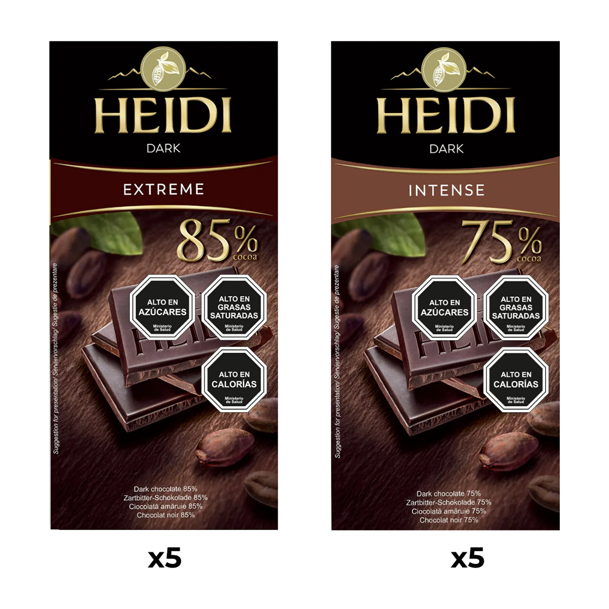 Pack 5 tableta Heidi extreme 80g+5 Heidi intense 80g