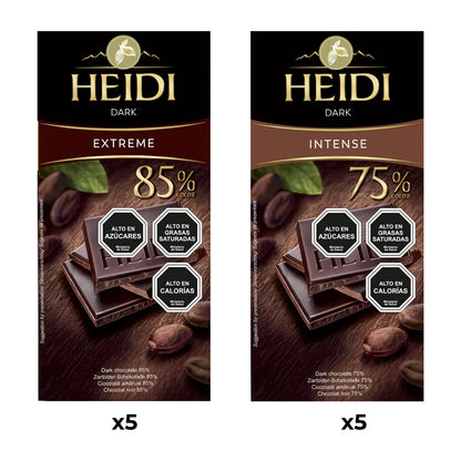 Pack 5 tableta Heidi extreme 80g+5 Heidi intense 80g