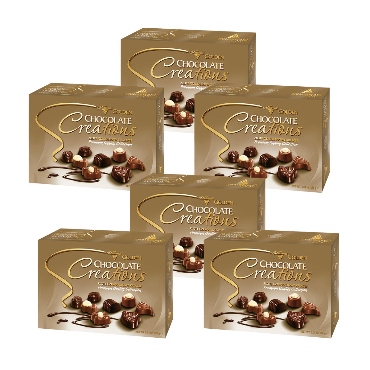 Pack 6 Estuche Bombones Creations Golden Solidarnosc 228g
