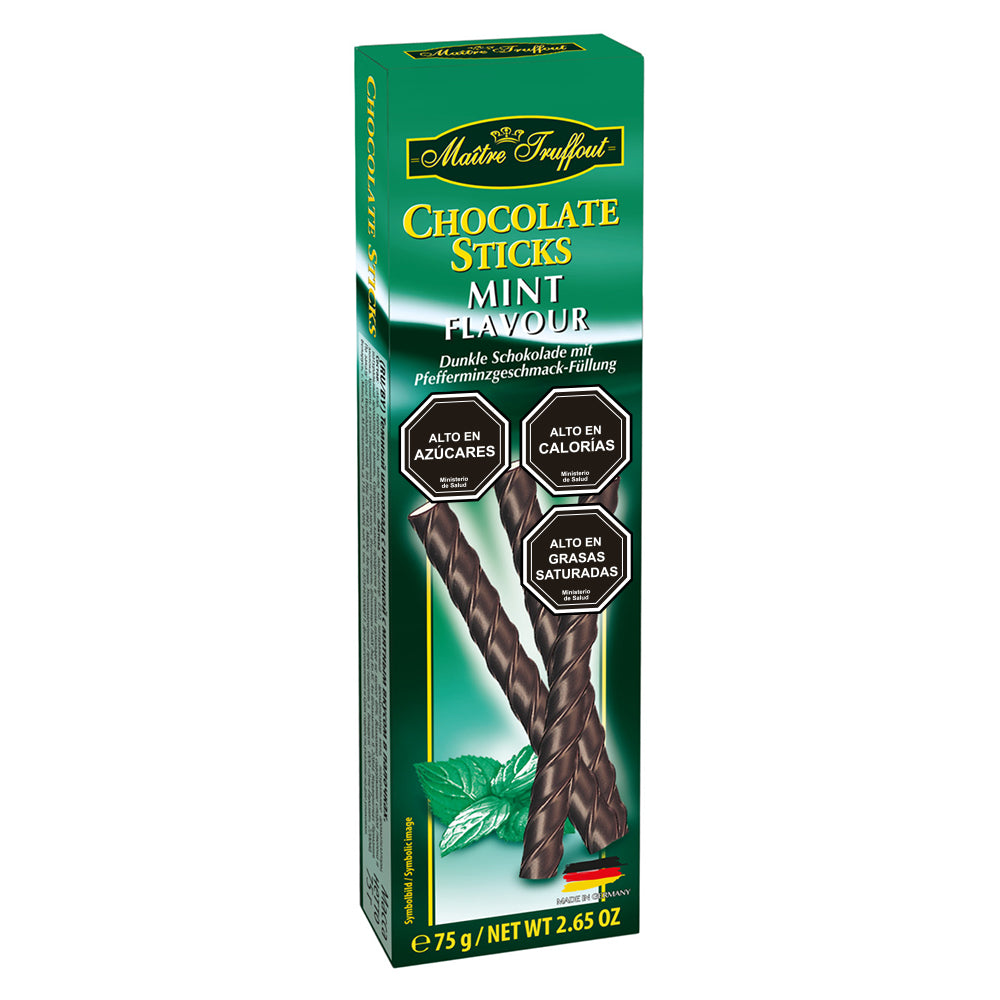 Chocolate stick Maitre Truffout menta 75g