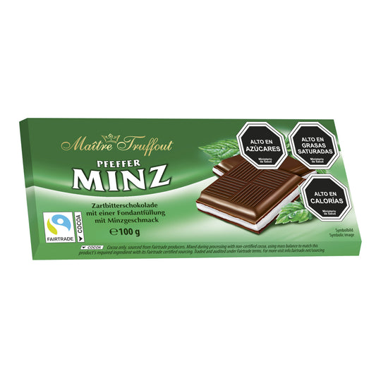 Tableta bitter Maitre Truffout rellena menta 100g