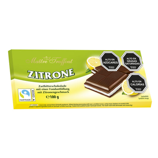 Tableta bitter Maitre Truffout rellena limón 100g
