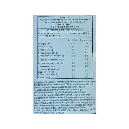 Bolsa Chocolate Bombones Hazelnut Passion 1 Kg