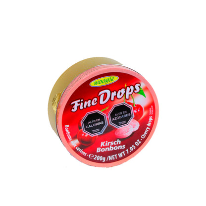 Caramelo Woogie Fine Drops Lata cherry 1X200gr