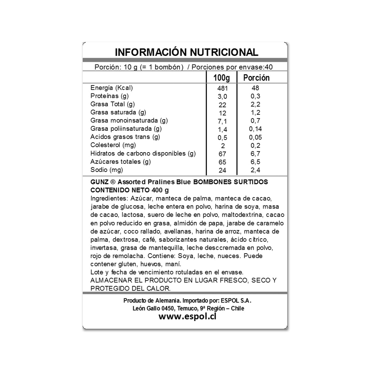 Pack 4 Estuches Bombones Selección Blue Maitre Truffout 400g