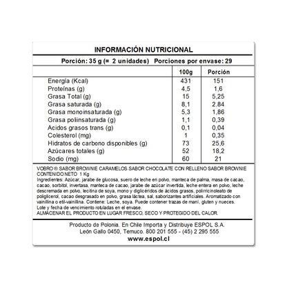 Bombones Vobro Brownie Caramelo 1 Kg