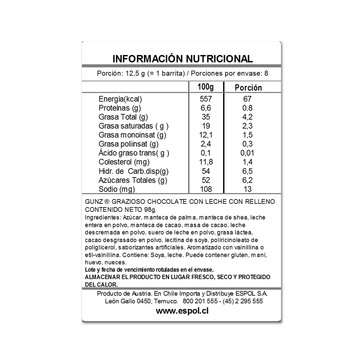 Chocolate Maître Truffout Grazioso Galletas Y Crema 98 Gr