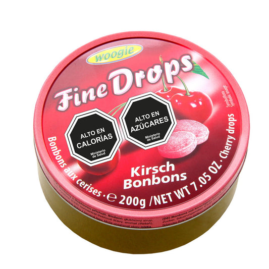 Caramelo Woogie Fine Drops Lata cherry 1X200gr