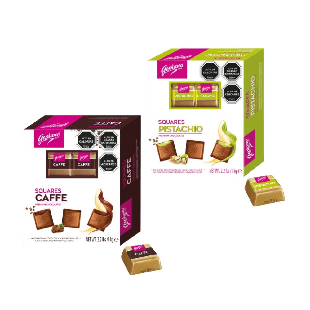 Pack chocolate Bombón Goplana Pistacho 1 Kg + 1 Café 1 Kg